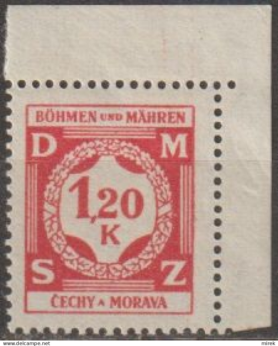 23/ Pof. SL 7, Matt Red, Corner Stamp, Rare - Unused Stamps