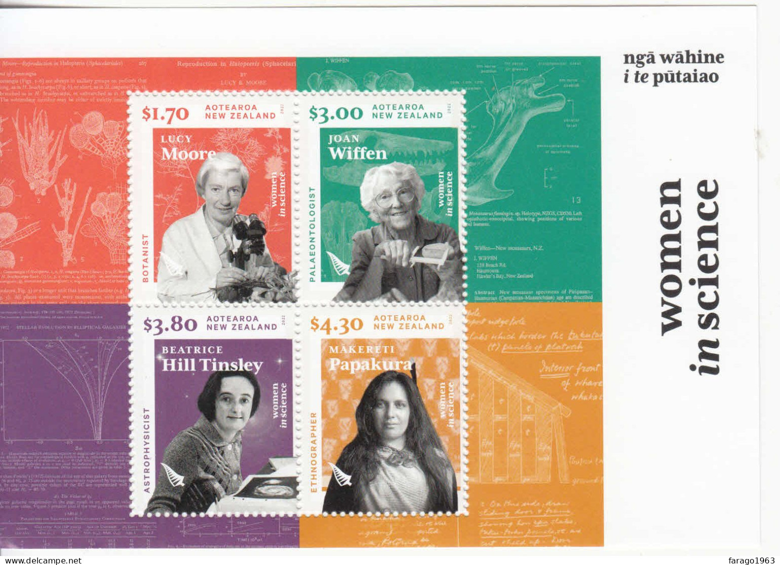 2022 New Zealand Women In Science Botany Astrophysics Souvenir Sheet MNH @ BELOW FACE VALUE - Unused Stamps
