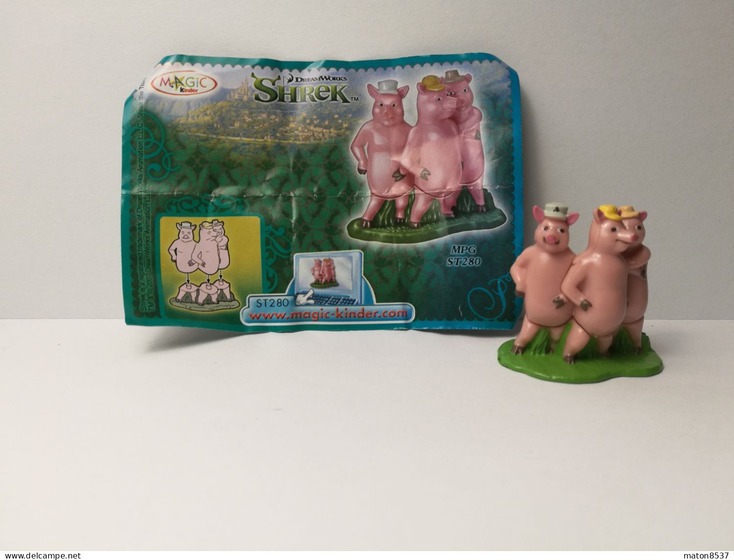 Kinder : MPG ST-280  Shrek Der Dritte 2007 - Schweinchen +  BPZ - Figuren