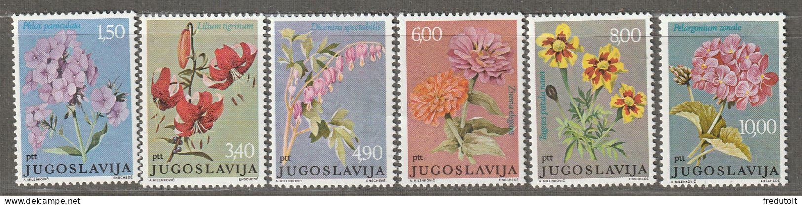 YOUGOSLAVIE- N°1566/71 ** (1977) Fleurs - Ongebruikt