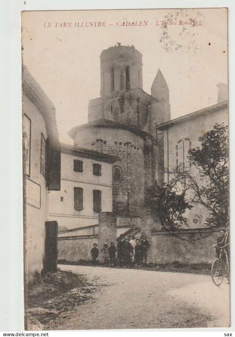 2420-336 Cadalen L'église Romane Groupe D'enfants  Dep 81   Retrait Le 01-06 - Cadalen