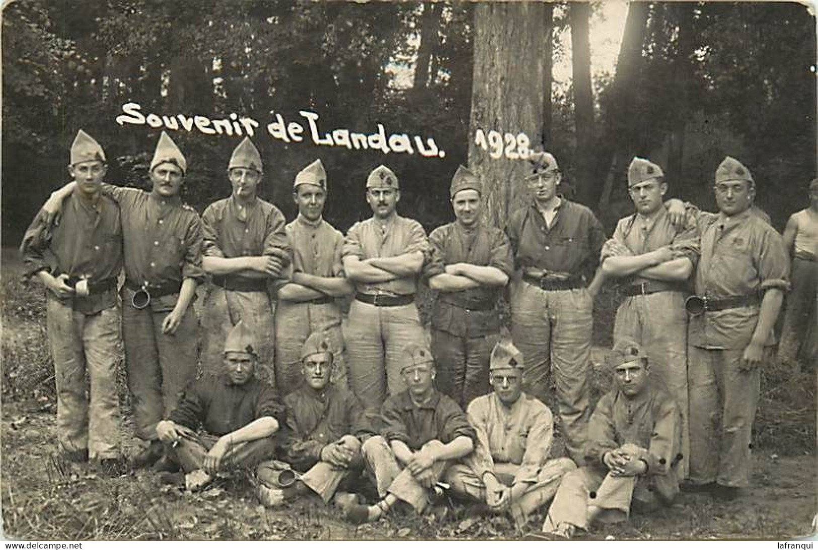Militaires- Ref E114-carte Photo -militaires -militaria - Souvenir De Landau 1928 - - Sonstige & Ohne Zuordnung
