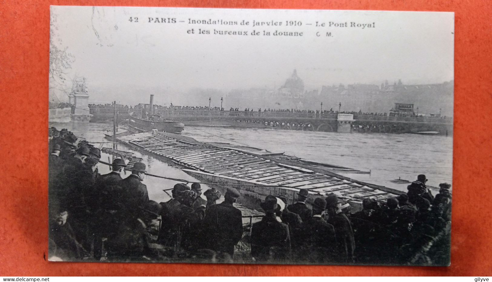 CPA (75)  Crue De La Seine. Paris. Le Pont Royal Et Les Bureaux De Le Douane. (7A.948) - Paris Flood, 1910