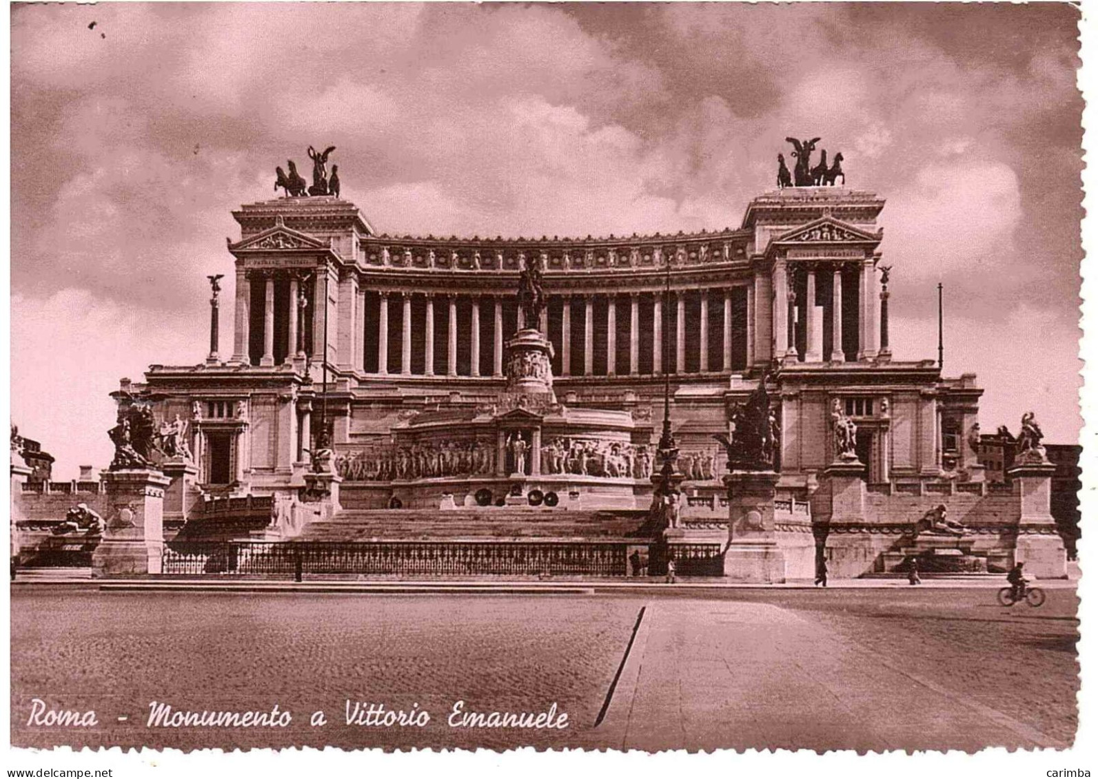 CARTOLINA ROMA ANNULLO TARGHETTA VENEZIA CENTRO ARTI E COSTUME - Altare Della Patria