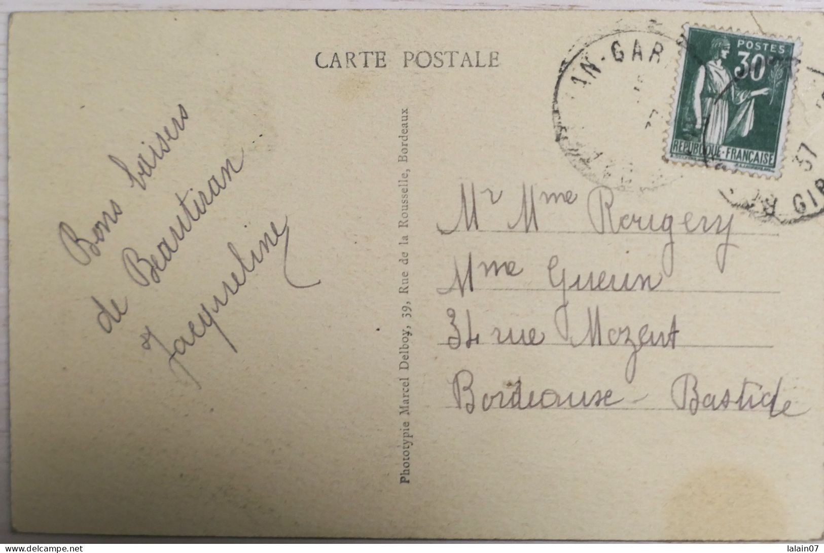 C. P. A. : 33 : CASTRES (Gironde) : Château Poitevin,  Timbre En 1937 - Other & Unclassified