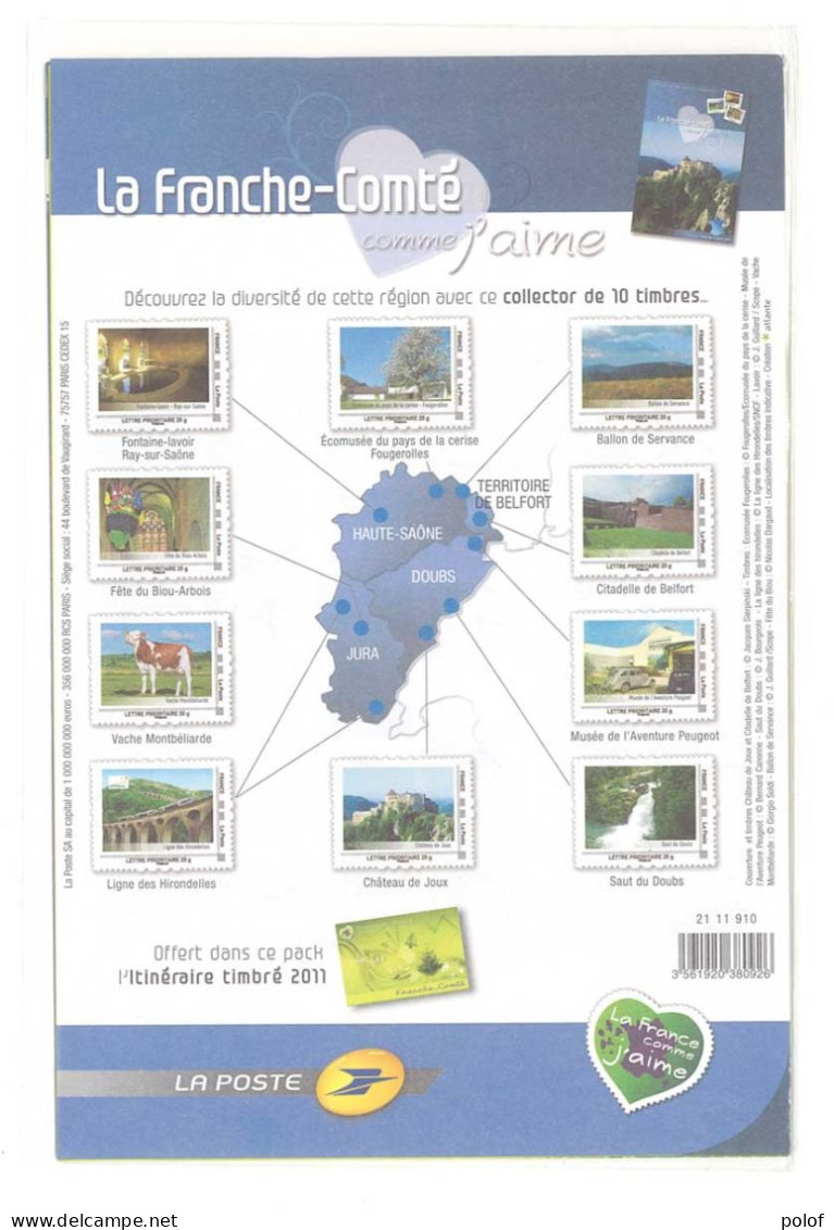 COLLECTOR - La Franche Comté Comme J' Aime - 10 Timbres Autocollants - Lettre Prioritaire) Sous Blister (C 126) - Collectors