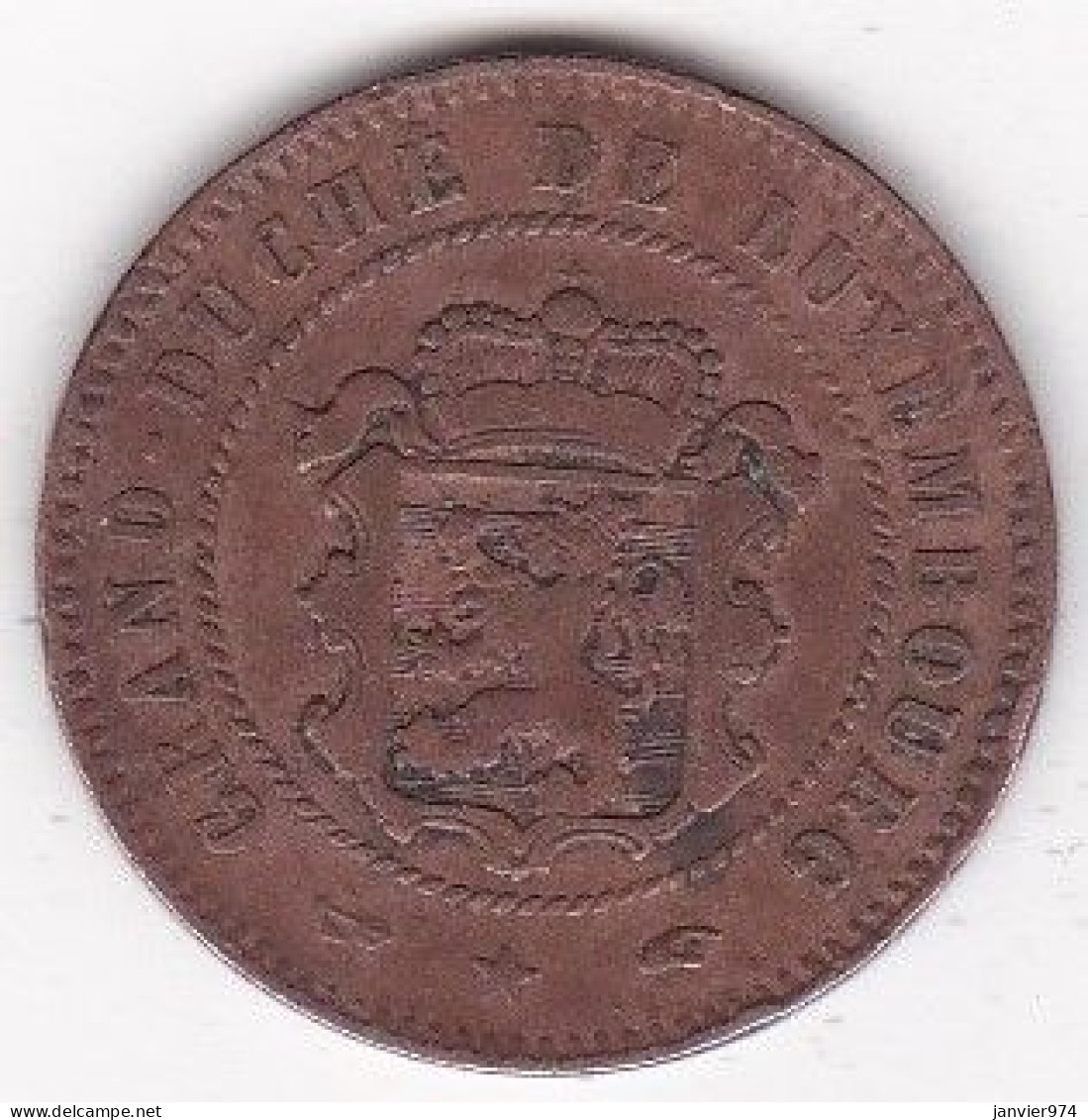 Luxembourg 5 Centimes 1860 A Paris, Ancre Main. Guillaume III. En Bronze KM# 22 - Luxemburg