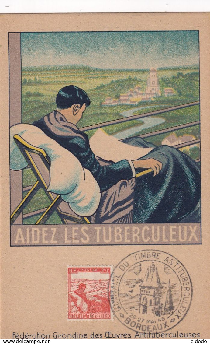 Carte Maximum Tuberculose  1945  Bordeaux  Hopital St André Gironde Tuberculosis - Sonstige & Ohne Zuordnung