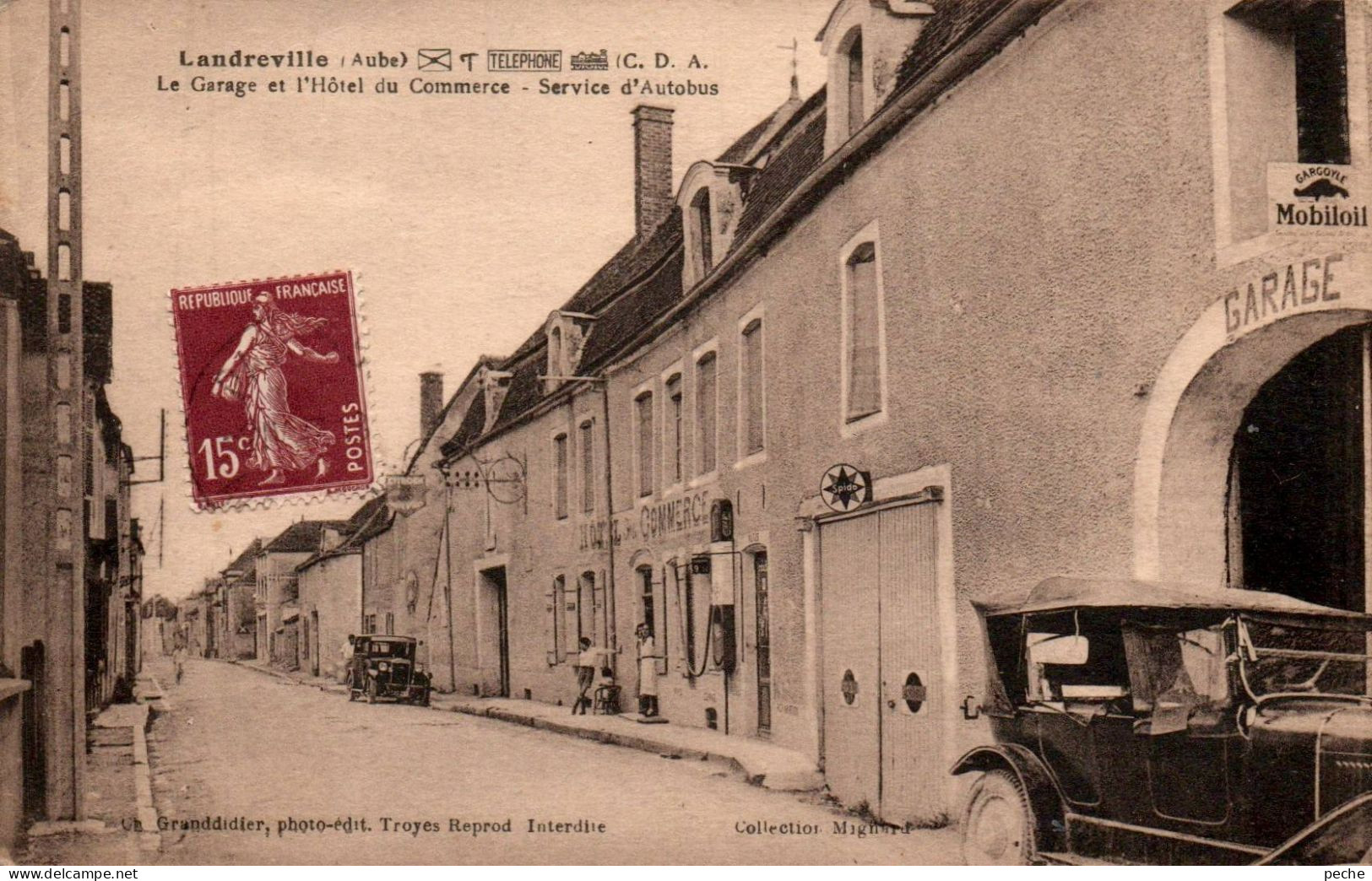 N°2665 W -cpa Landreville -le Garage Et L'hôtel Du Commerce- - Sonstige & Ohne Zuordnung