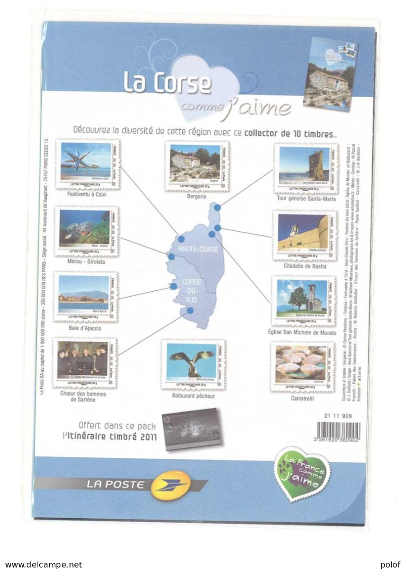 COLLECTOR - La Corse Comme J' Aime - 10 Timbres Autocollants - Lettre Prioritaire) Sous Blister (C 127) - Collectors