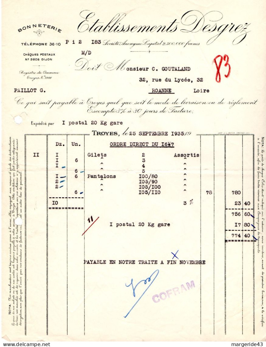 FRANCE LOT DE 90 FACTURES - Andere & Zonder Classificatie