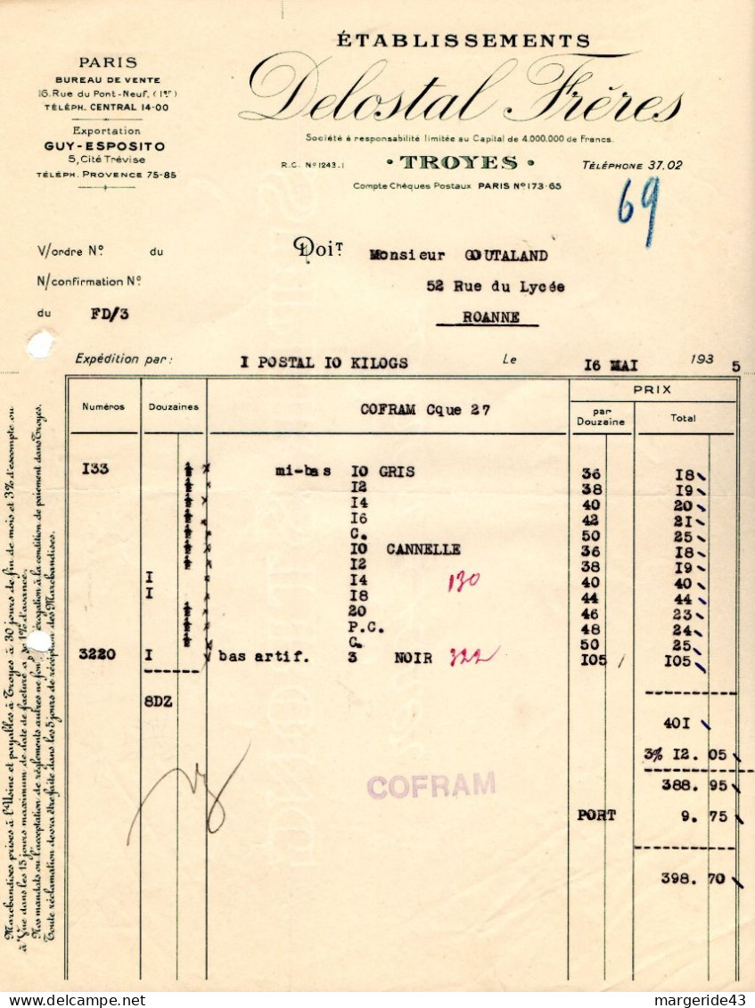 FRANCE LOT DE 90 FACTURES - Autres & Non Classés