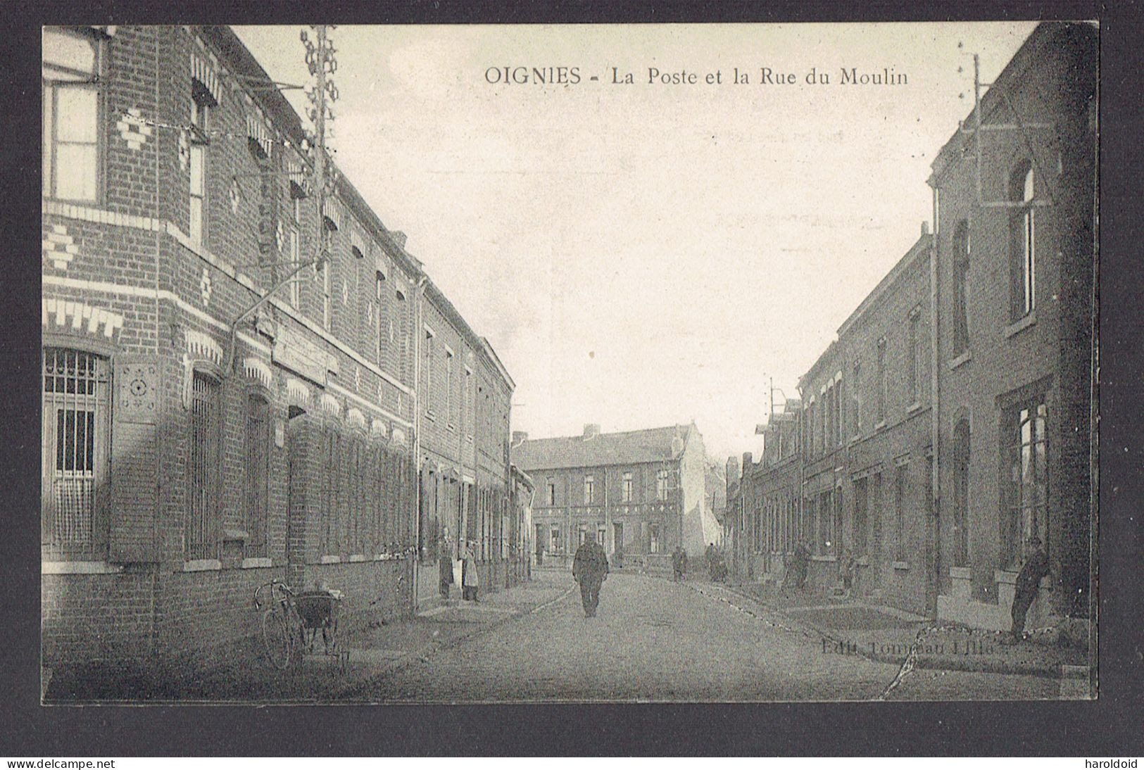 CP DPT 59 - OIGNIES - LA POSTE ET LA RUE DU MOULIN - Other & Unclassified