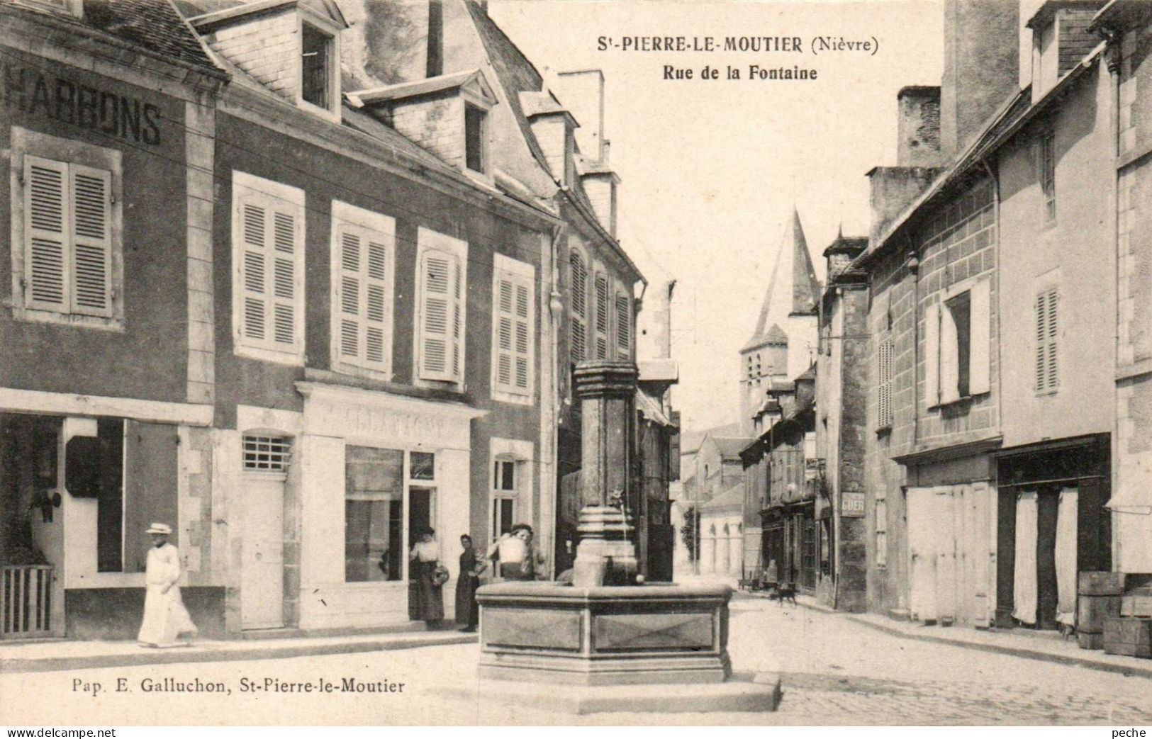 N°2668 W -cpa Saint Pierre Le Moutier -rue De La Fontaine- - Saint Pierre Le Moutier