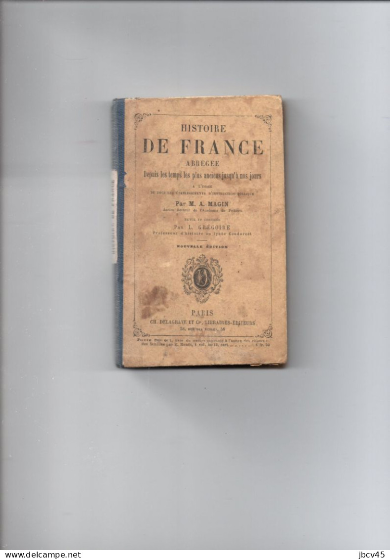 Histoire De France  Abregé Par M.A.Magin 1874 - 1801-1900