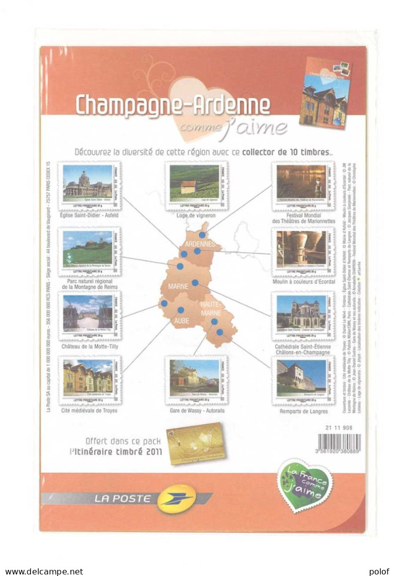 COLLECTOR - Champagne-Ardnne Comme J' Aime - 10 Timbres Autocollants - Lettre Prioritaire) Sous Blister (C 128) - Collectors