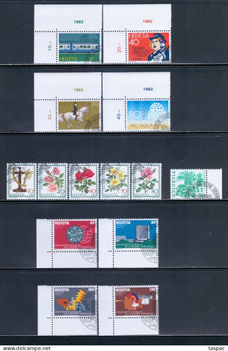 Switzerland 1982 Complete Year Set - Used (CTO) - 32 Stamps (please See Description) - Oblitérés