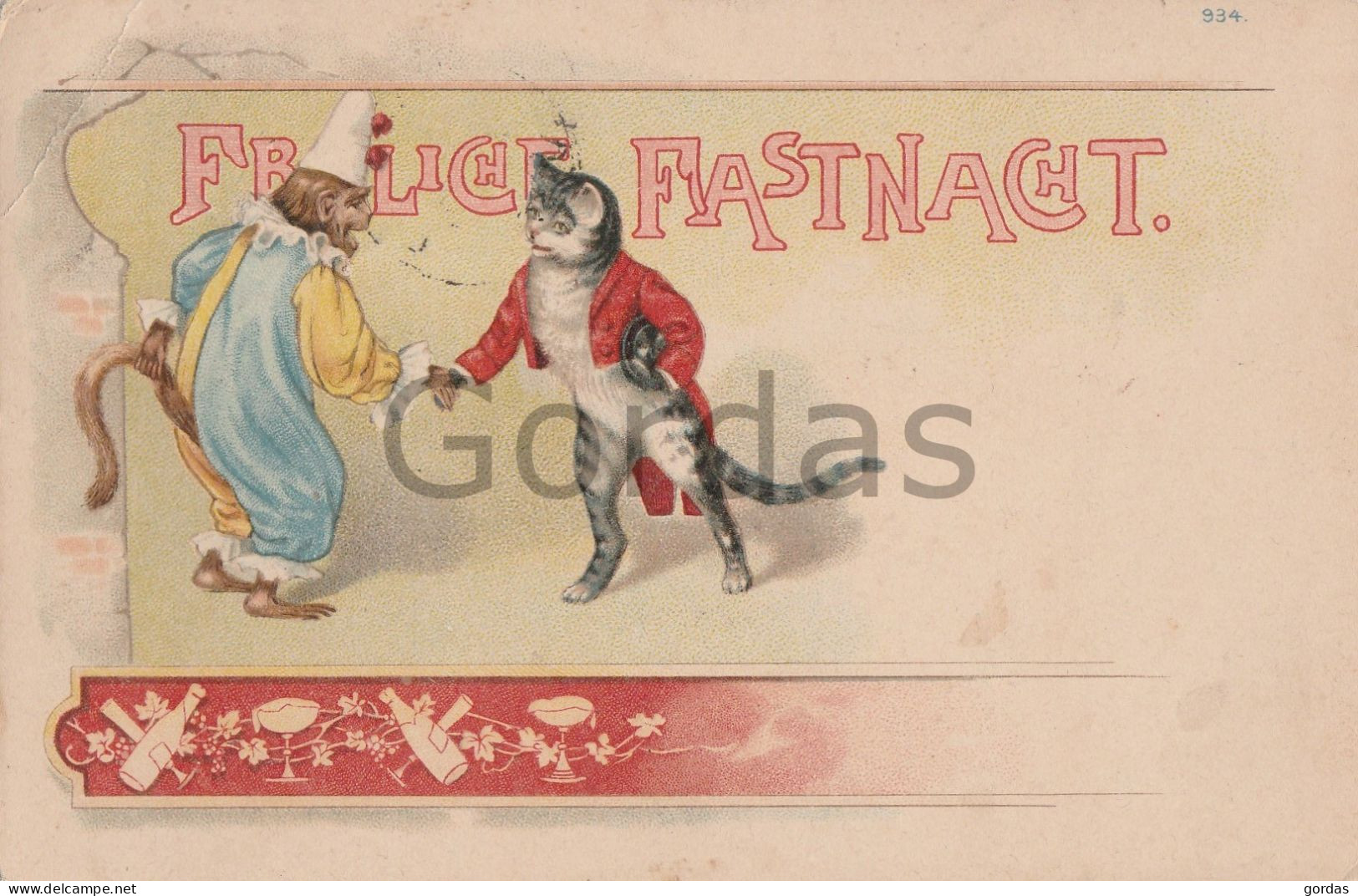 Illustrateur - Frohliche Fastnacht - Katze - Cat - Antes 1900