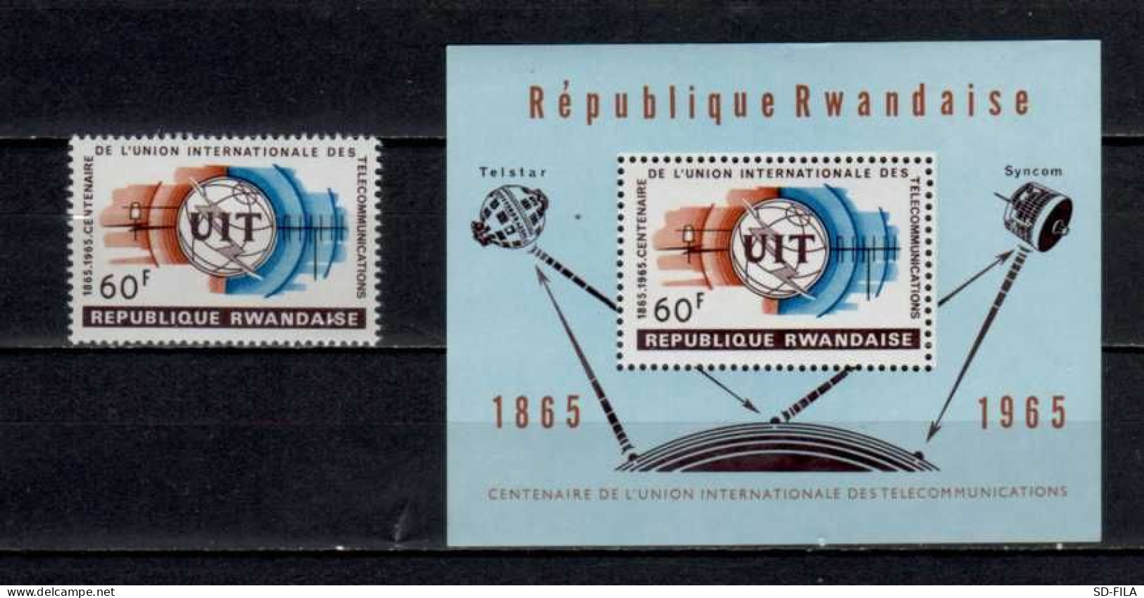 Congo Belge - Belgian Congo - Rwanda 1965 N° 111A + BL4 MNH Space - Aerospace - Ruimtevaart C7.50Eu - Nuevos