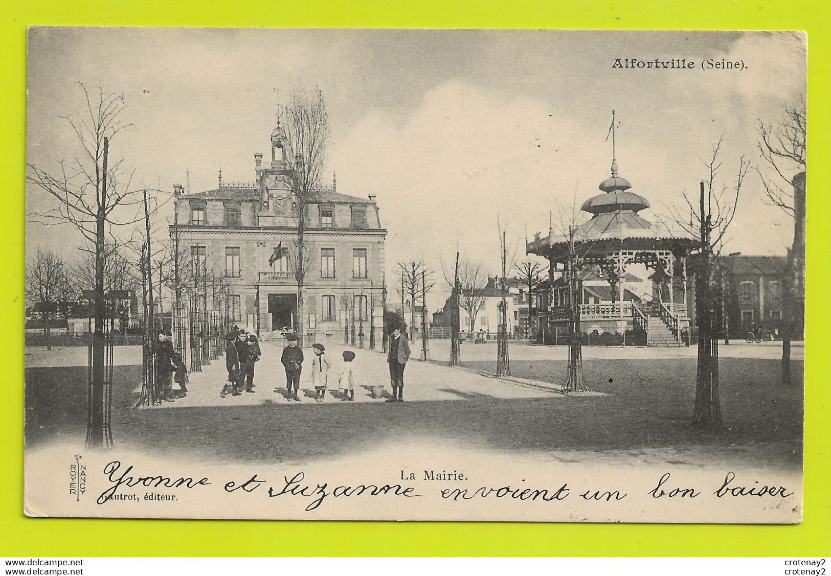 94 ALFORTVILLE La Mairie En 1903 VOIR ZOOM Enfants Kiosque Attelage âne ? VOIR DOS Non Séparé - Alfortville