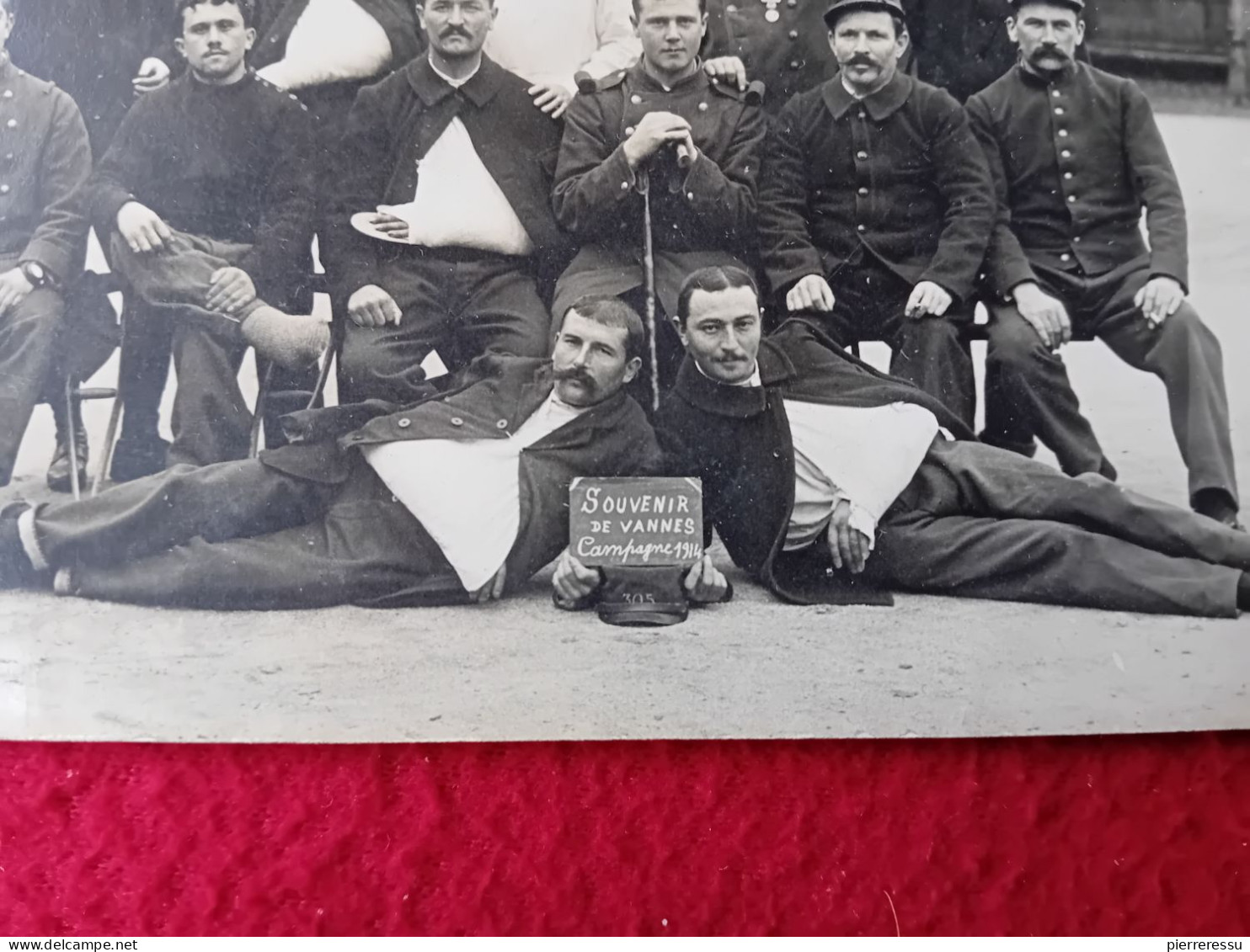 56 VANNES HOPITAL DE LA CROIX ROUGE SOLDATS BLESSES INFIRMIERE CARTE PHOTO 1914 - Vannes