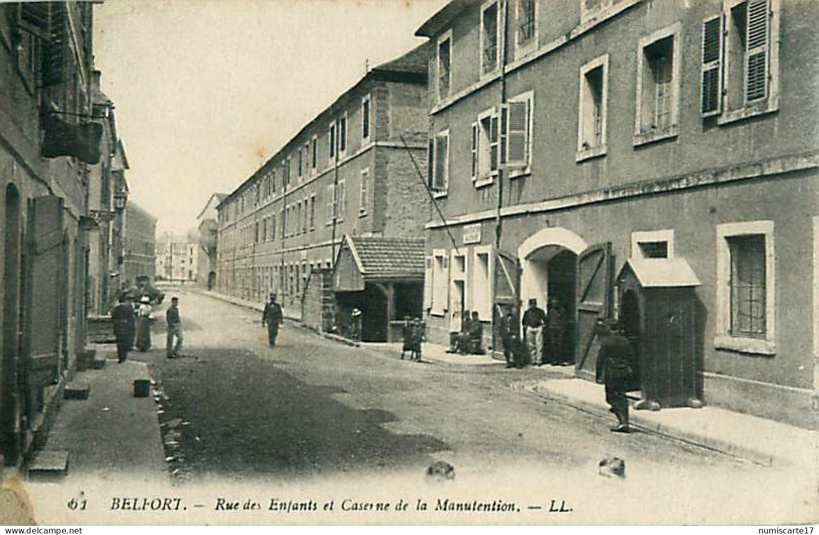 Cpa BELFORT 90 Rue Des Enfants Et Caserne De La Manutention - LL 61 - Belfort - Stadt