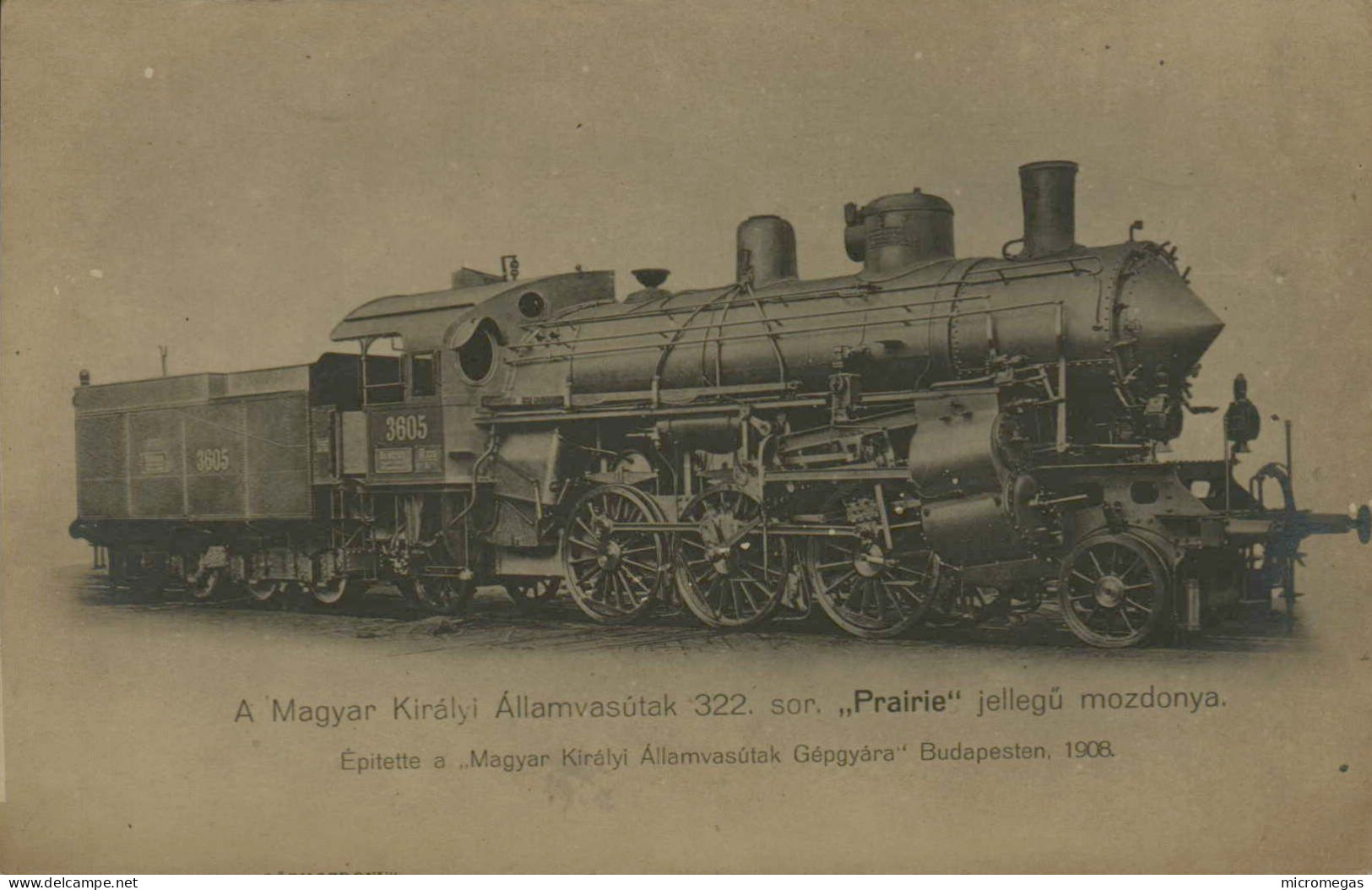 Hongrie - Locomotive "Prairie" - Gebaut In Budapest 1906 - Treinen