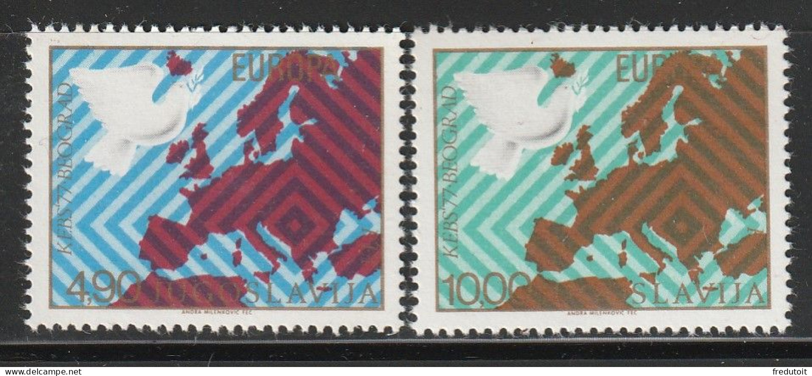 YOUGOSLAVIE- N°1580/1 ** (1977) - Unused Stamps