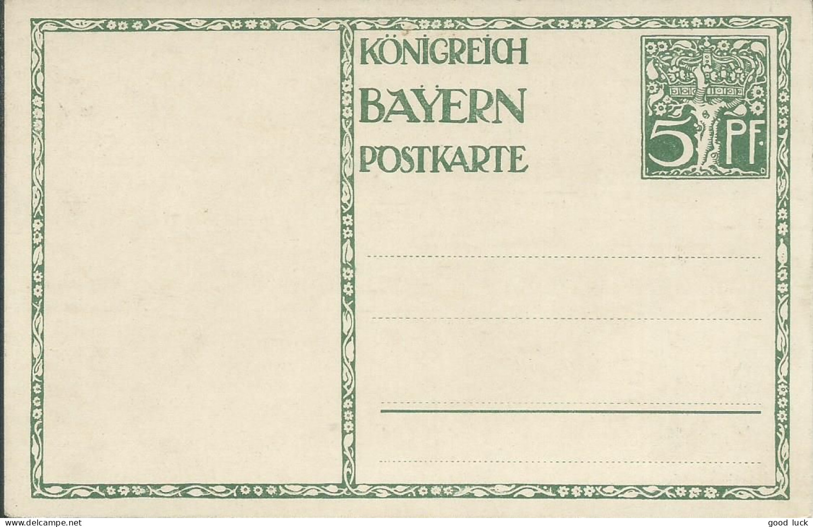 ALLEMAGNE CARTE 5pf BAYERN ILLUSTRATION NEUVE LETTRE COVER - Postkarten