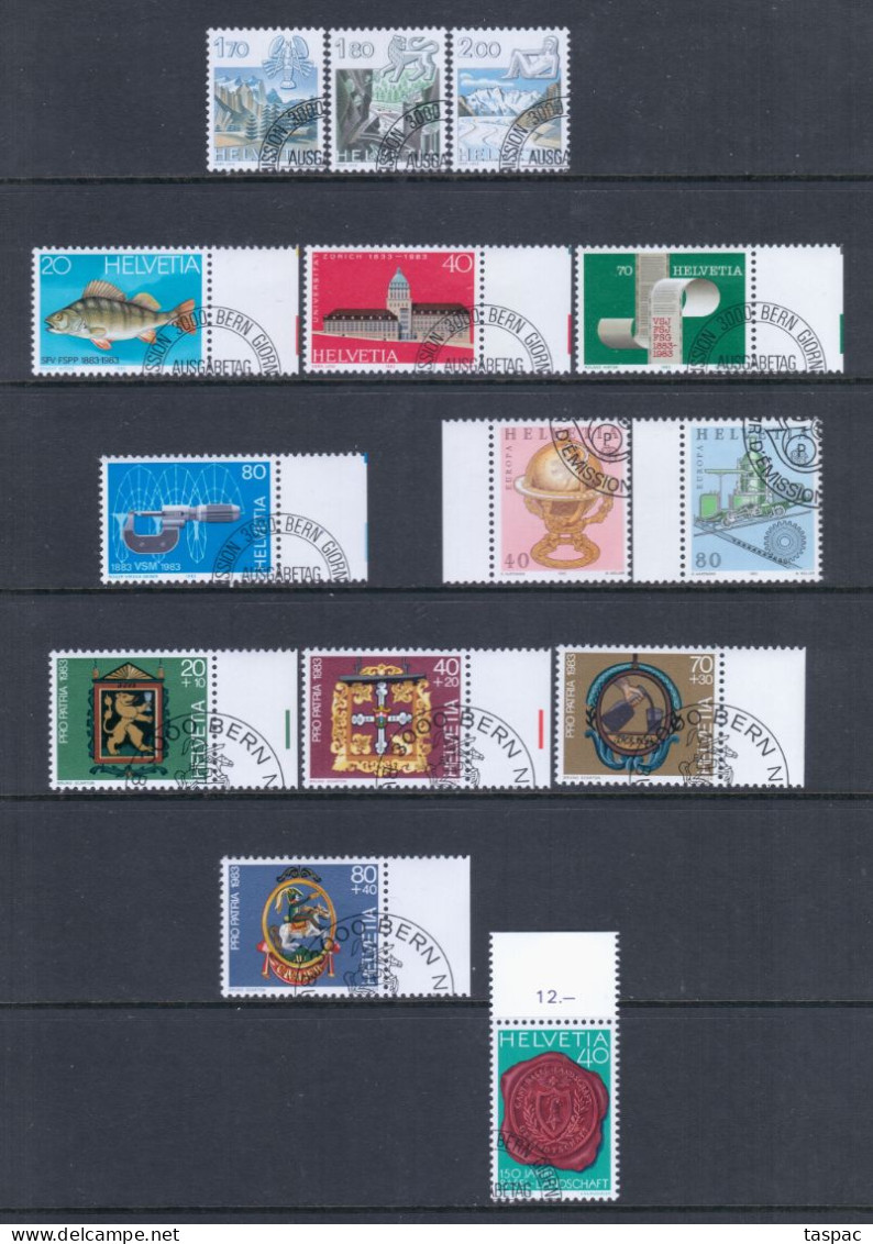 Switzerland 1983 Complete Year Set - Used (CTO) - 25 Stamps (please See Description) - Oblitérés