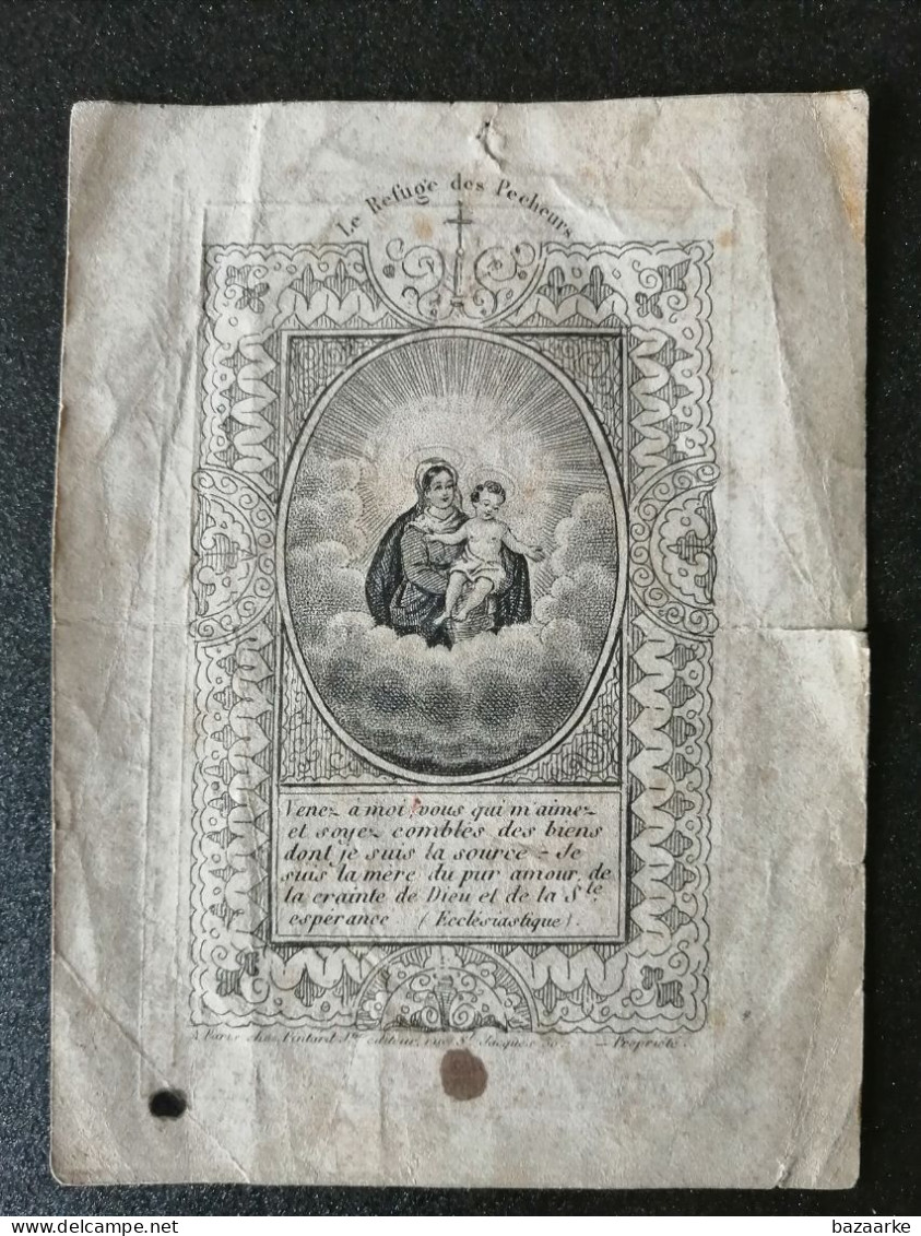 HENRI VAN HERTSEN ° ZANDVLIET 1779 + DENDERMONDE 1843 / MARIA COLETA JORIS /  GEPENSIONEERDEN KAPITEIN - Andachtsbilder