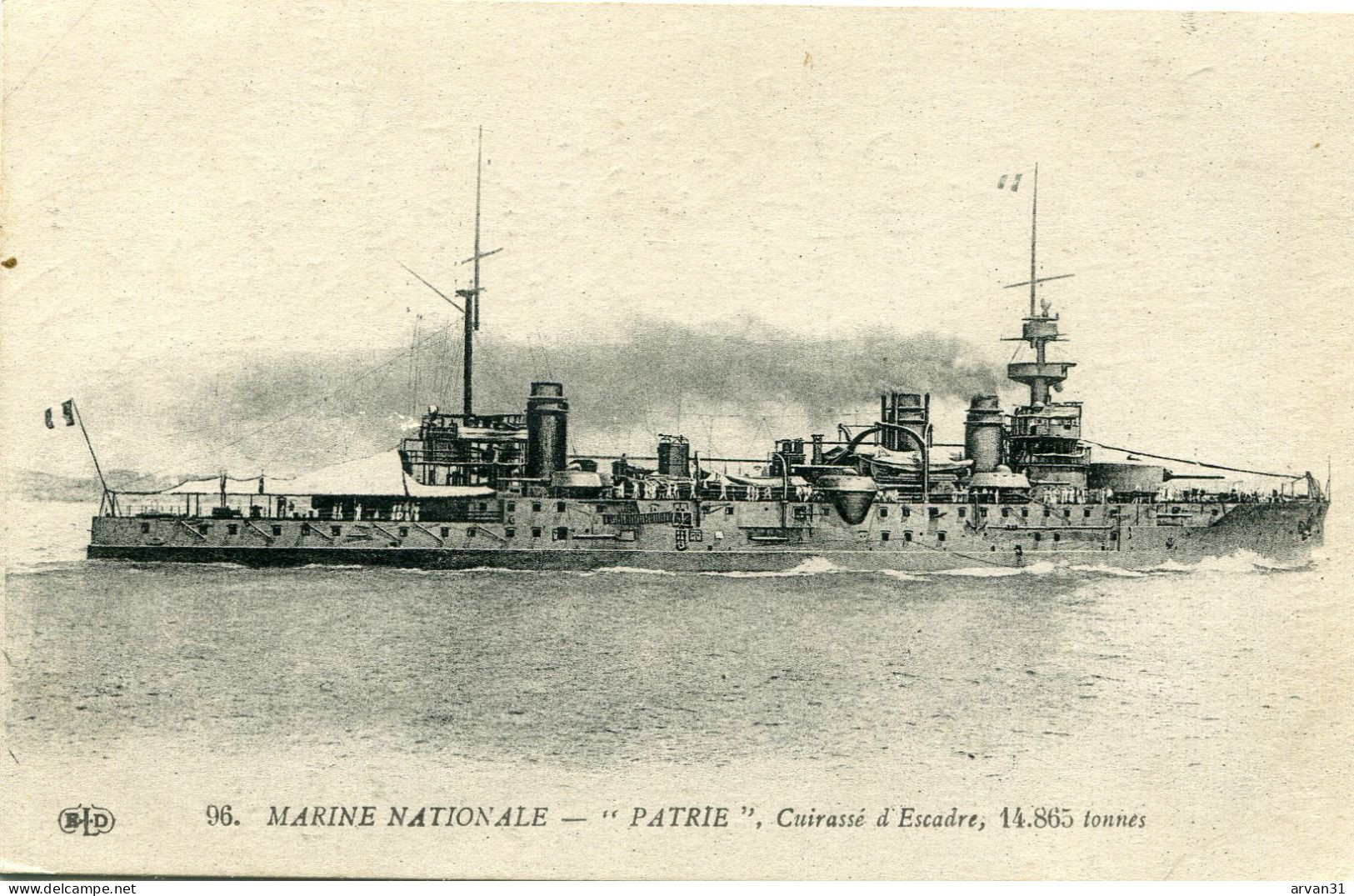 P  A  T  R  I  E    -  CUIRASSE D' ESCADRE De 14 865 TONNES - - Warships