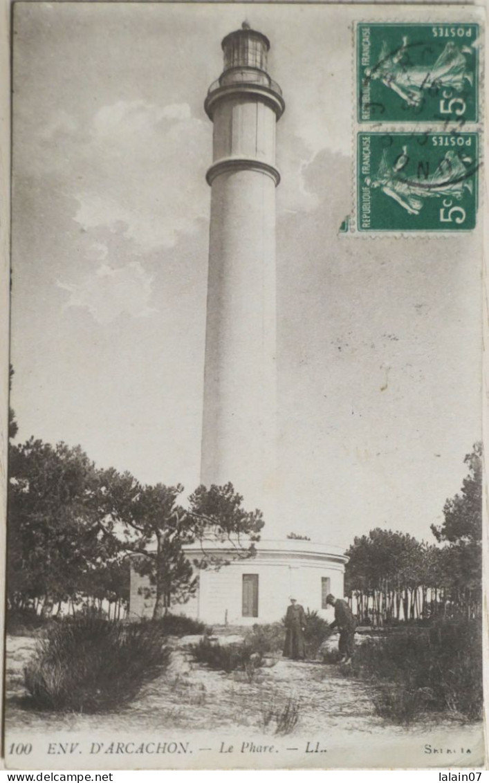 C. P. A. : 33 : Environs D'ARCACHON : Le Phare, Animé, Timbre En 1913 - Arcachon