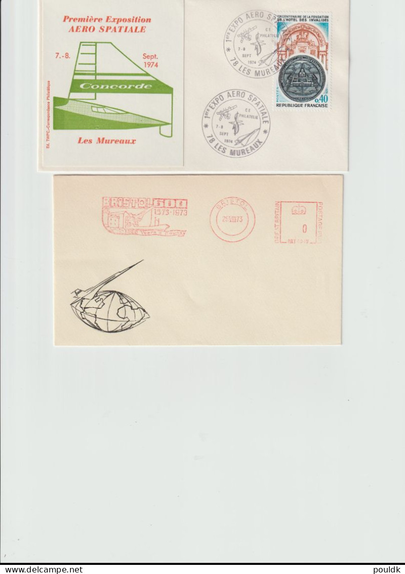 10 Concorde Covers, First Flights And Other Cover With Concorde Theme. Postal Weight Approx 90 Gramms. Please Read Sales - Concorde