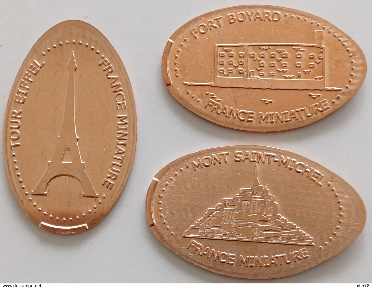 3 Pièces écrasées -   FRANCE MINIATURE  (78) - Souvenir-Medaille (elongated Coins)