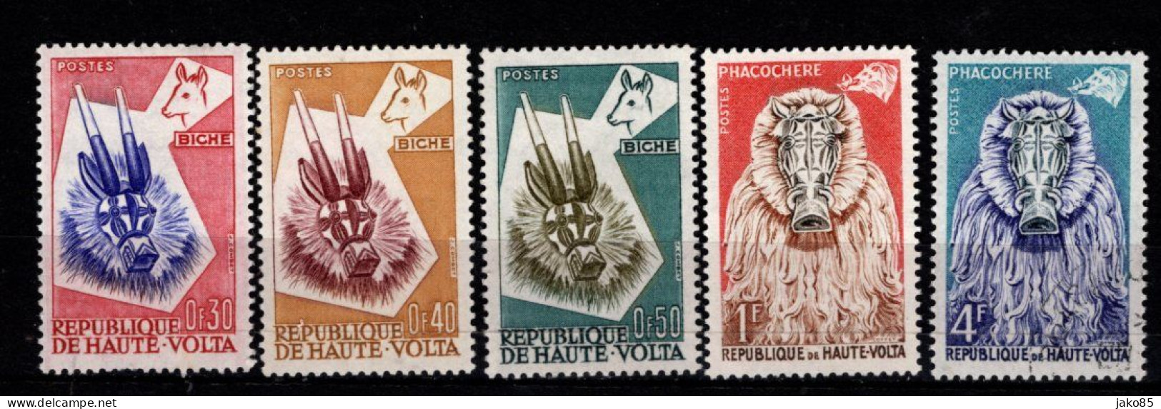 - HAUTE VOLTA - 1960 - YT N° 71 / 74 +76 - ** - Masques Animaux - Opper-Volta (1958-1984)