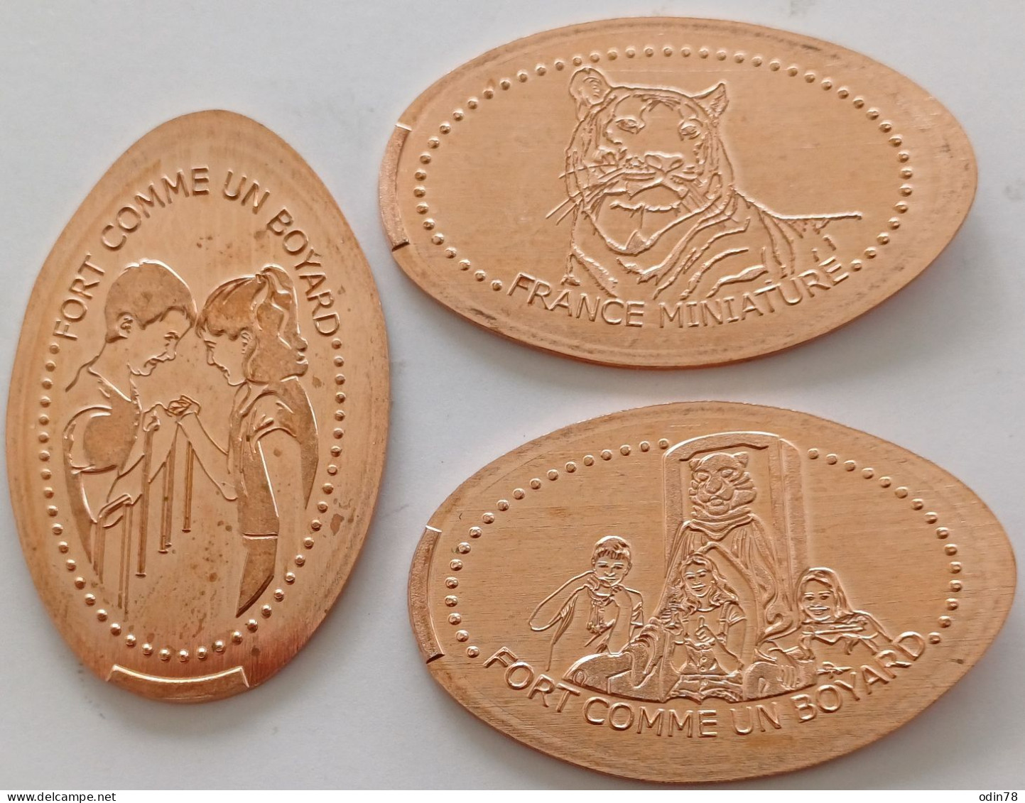 3 Pièces écrasées -   FRANCE MINIATURE  (78) - Souvenir-Medaille (elongated Coins)