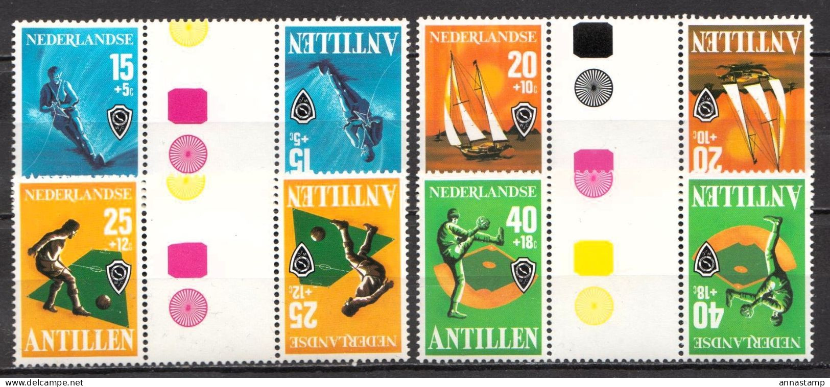 Netherlands Antilles MNH Set In Gutter Pairs - Sonstige & Ohne Zuordnung