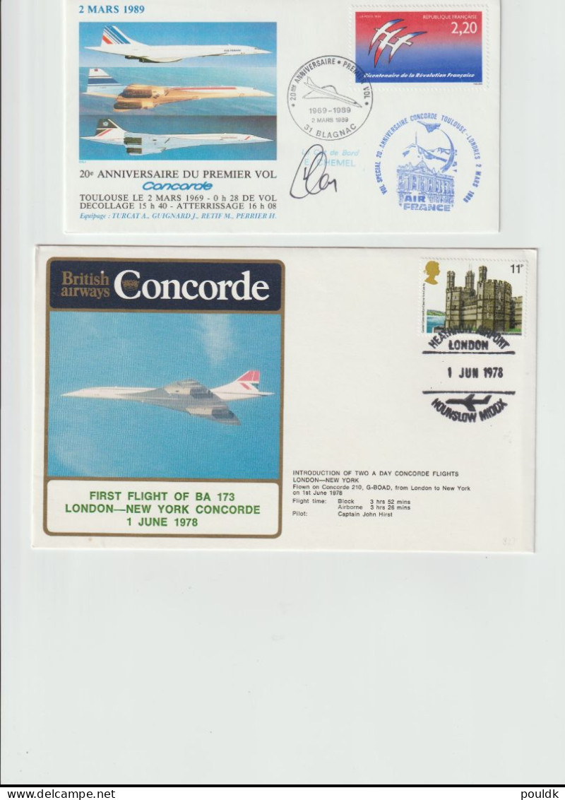 10 Concorde Covers, First Flights And Other Cover With Concorde Theme. Postal Weight Approx 90 Gramms. Please Read Sales - Concorde