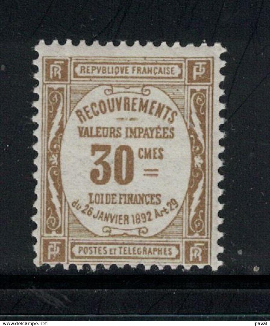 TAXE N°46, NEUF* MH, TYPE RECOUVREMENT,  FRANCE.1908/25 - 1859-1959 Oblitérés