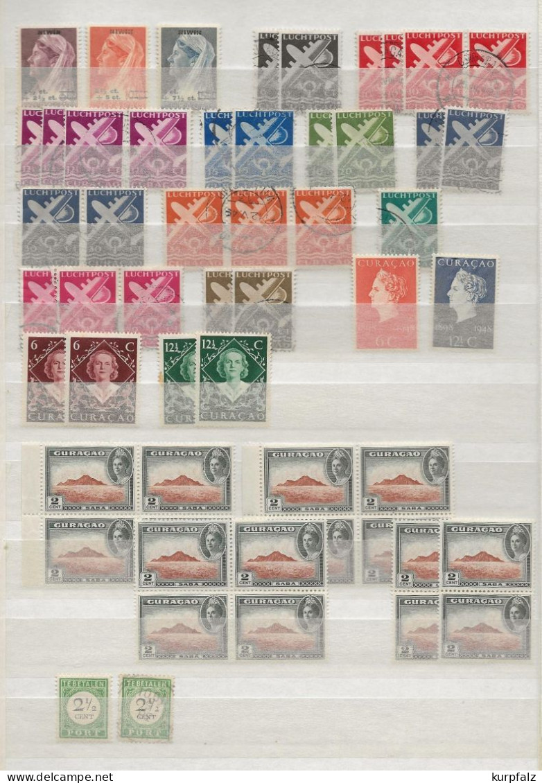 Curacao - Konvolut Alter Briefmarken, Dabei 5 + 10 NGL Luftpost, Kriegsgefangene - Curaçao, Antilles Neérlandaises, Aruba