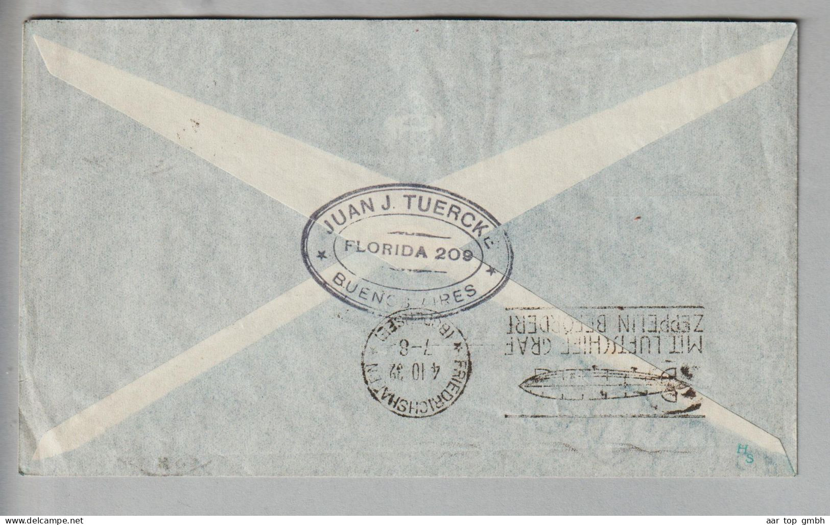 Argentinien 1932-09-27 Buenos Aires Zeppelin-Luftpostbrief Nach Bitterfeld Mit Mi#384-6 - Covers & Documents