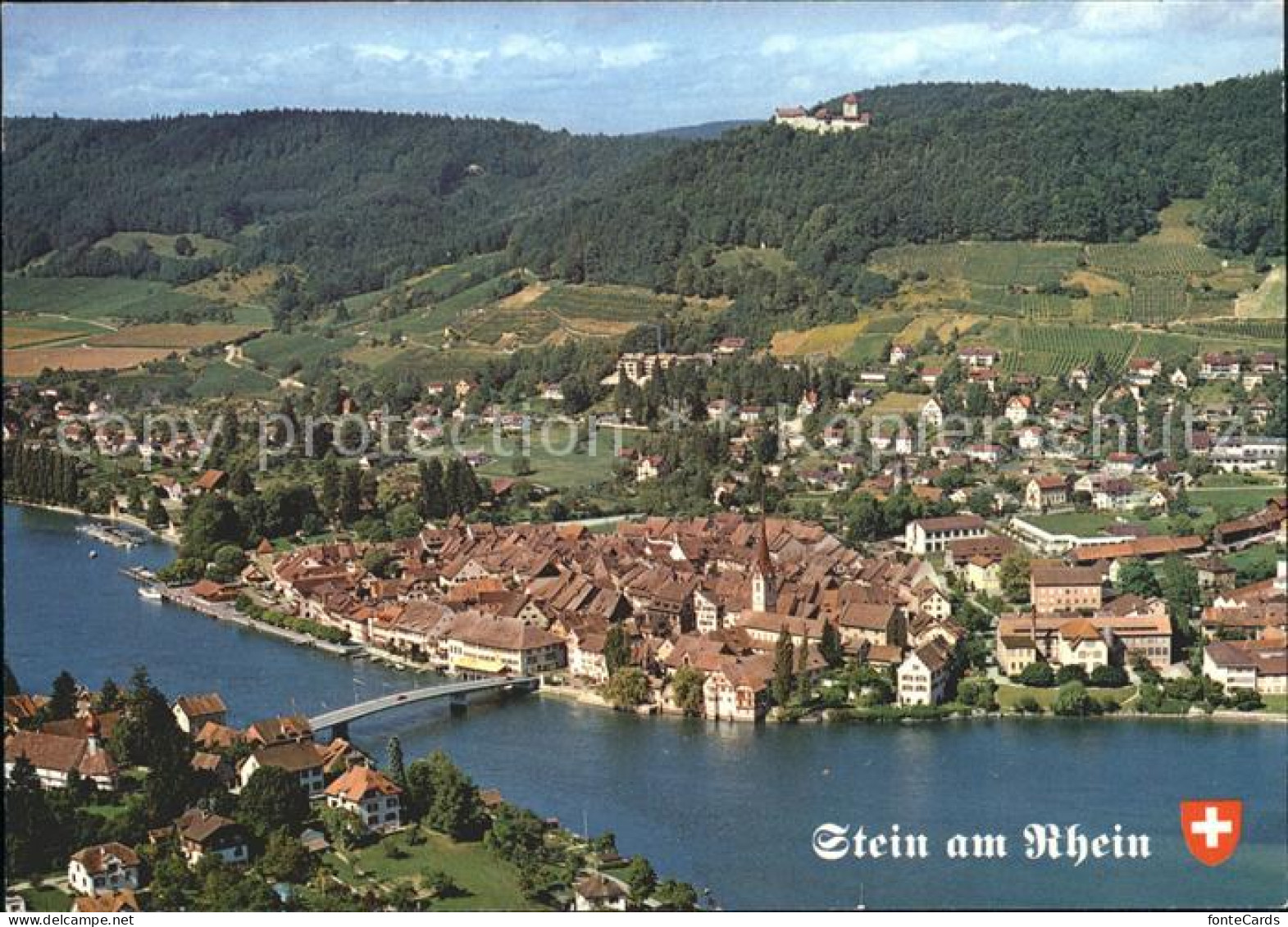 11863777 Stein Rhein Schloss Hohenklingen Fliegeraufnahme Stein Am Rhein - Andere & Zonder Classificatie