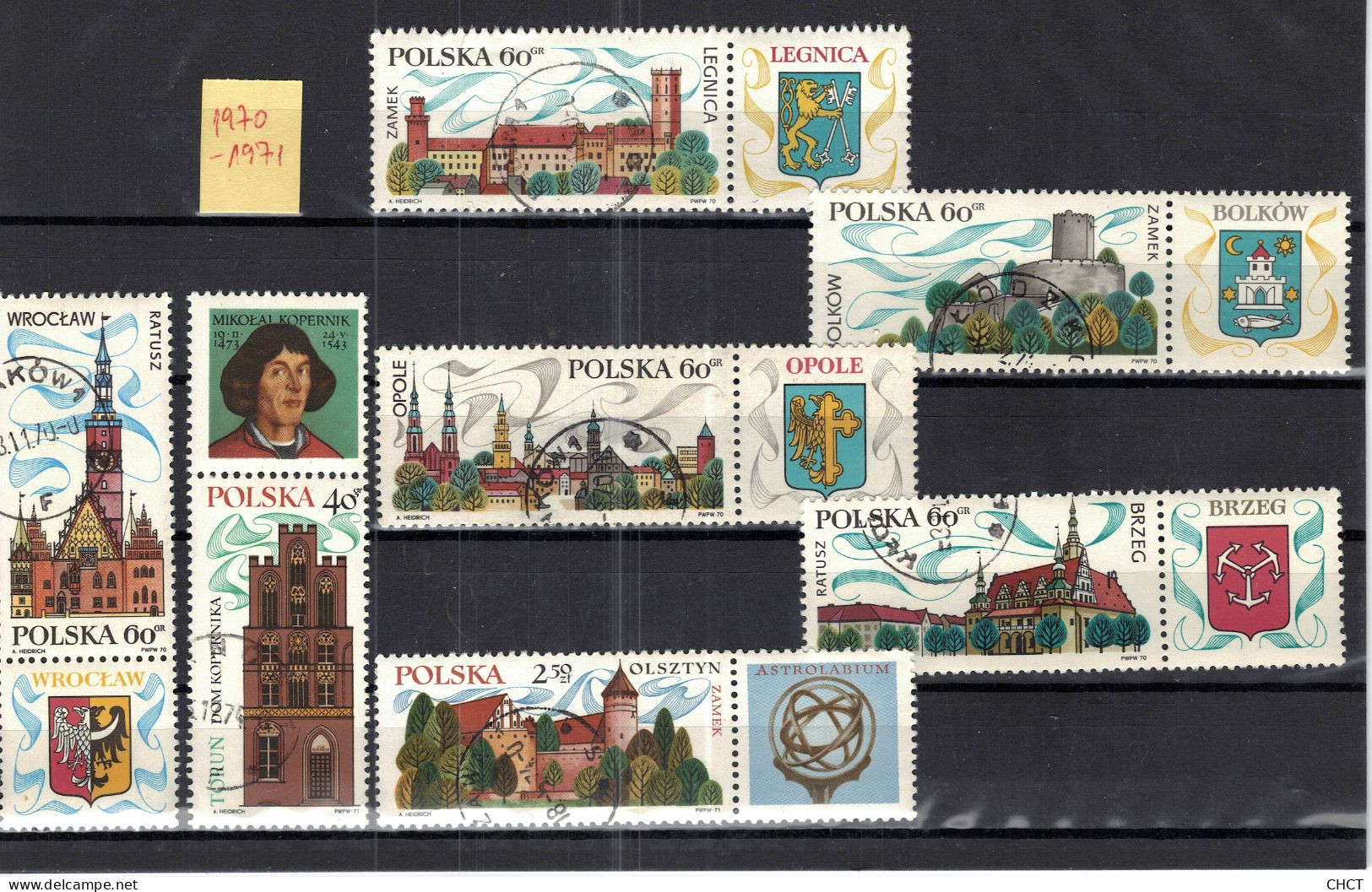 CHCT85 - Architecture, Cities, Buildings, 1970 - 1971, Used, Poland - Used Stamps