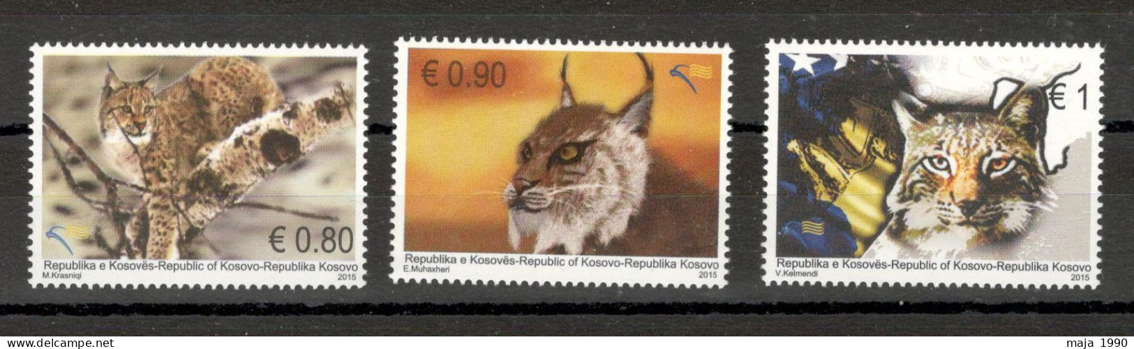 KOSOVO - MNH SET - FAUNA - WILD ANIMALS - BALKAN Lynx - 2015. - Kosovo