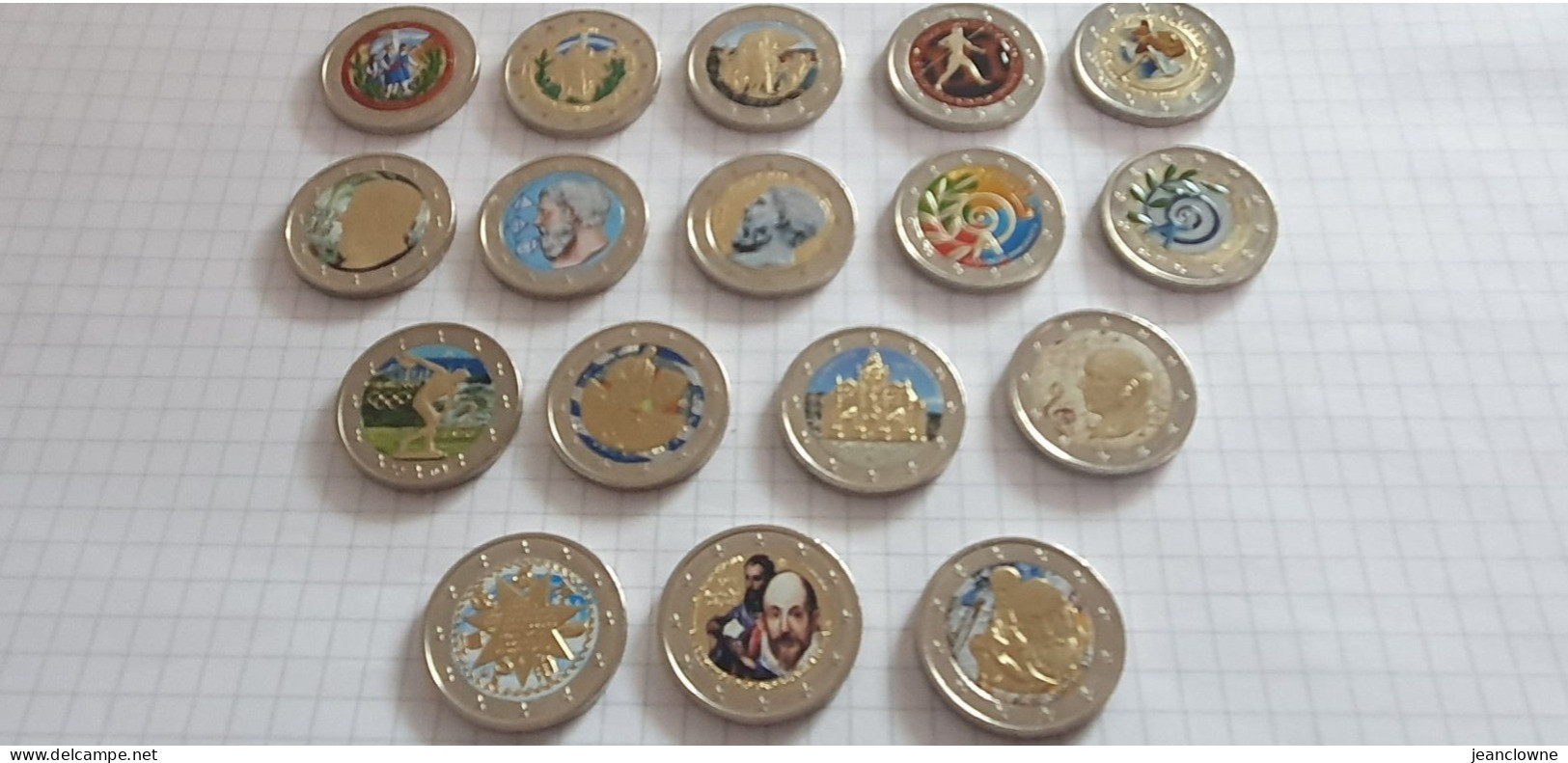 2 € COLORISEES GRECE DIVERSES ANNEES - Greece