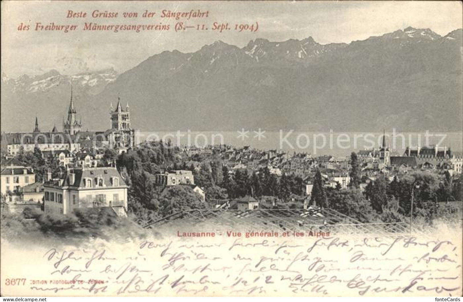 11863636 Lausanne VD Gruesse Saengerfahrt Freiburger Maennergesangvereins Alpen  - Sonstige & Ohne Zuordnung