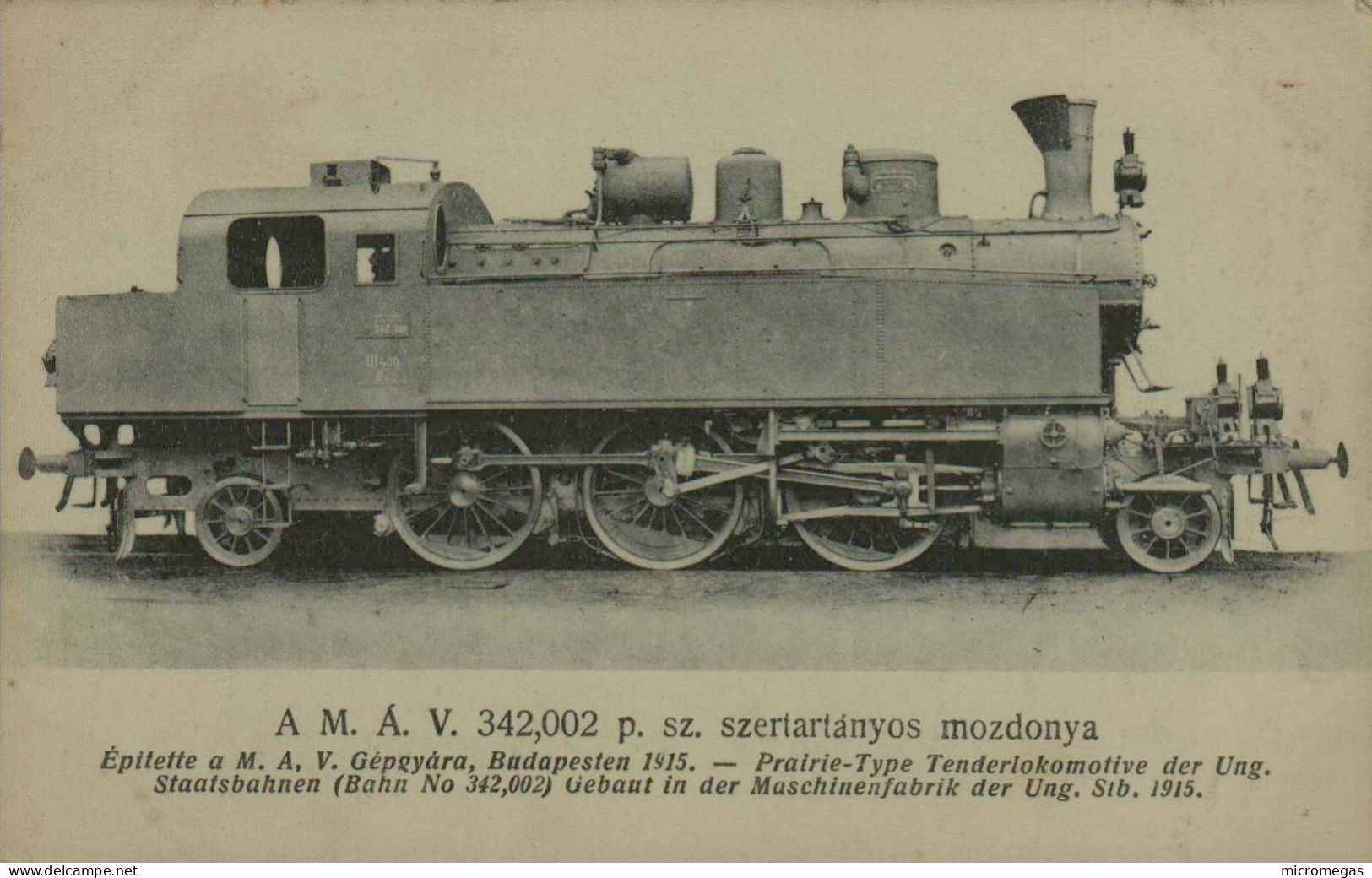 Ungarischen Staatsbahn Prairie-Type Tenderlokomotive - Gebaut 1915 - Treinen