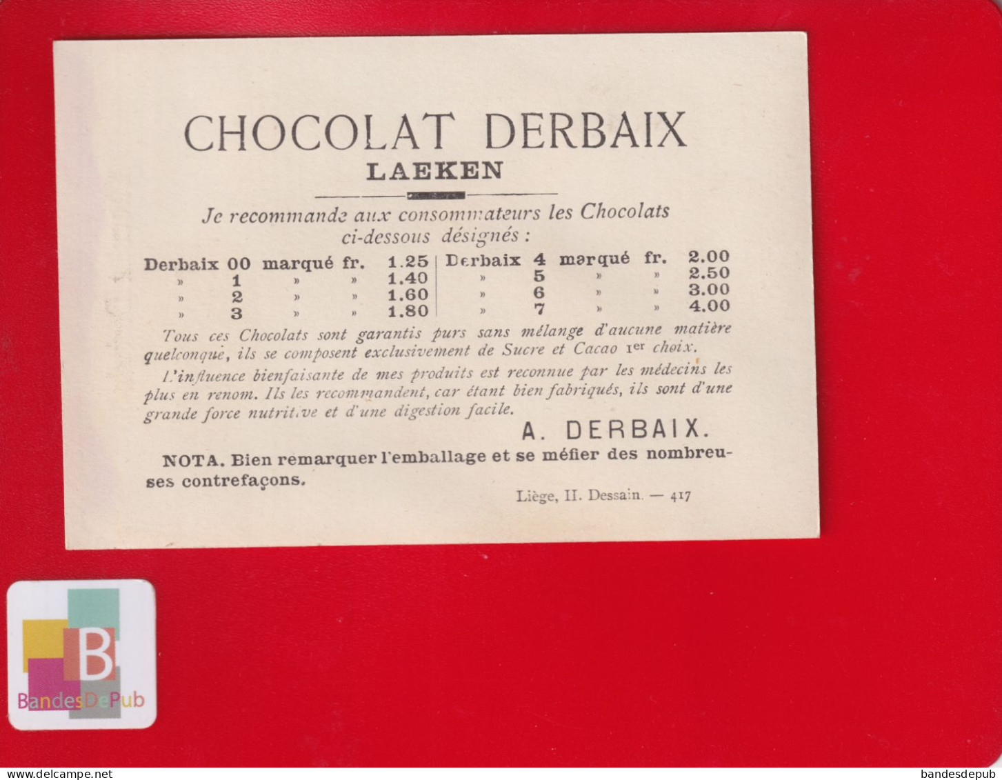 Chocolat DERBAIX Laeken Chromo Dessain Liège Clown Pieces Monnaie Cirque Cerceau Difficile à Traverser - Other & Unclassified