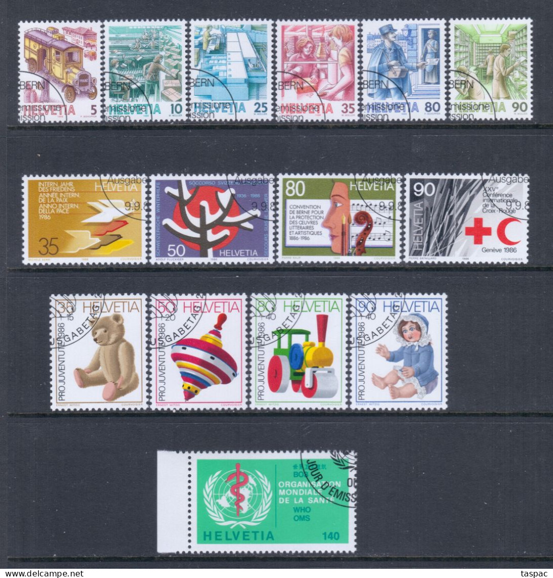 Switzerland 1986 Complete Year Set - Used (CTO) - 28 Stamps (please See Description) - Used Stamps